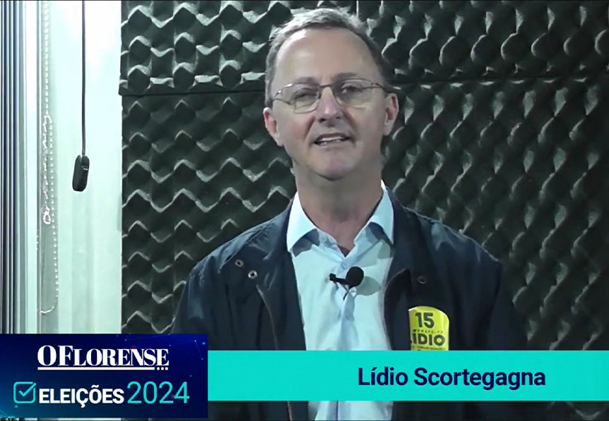 Candidato Lídio Scortegagna em debate no Jornal O Florense.
